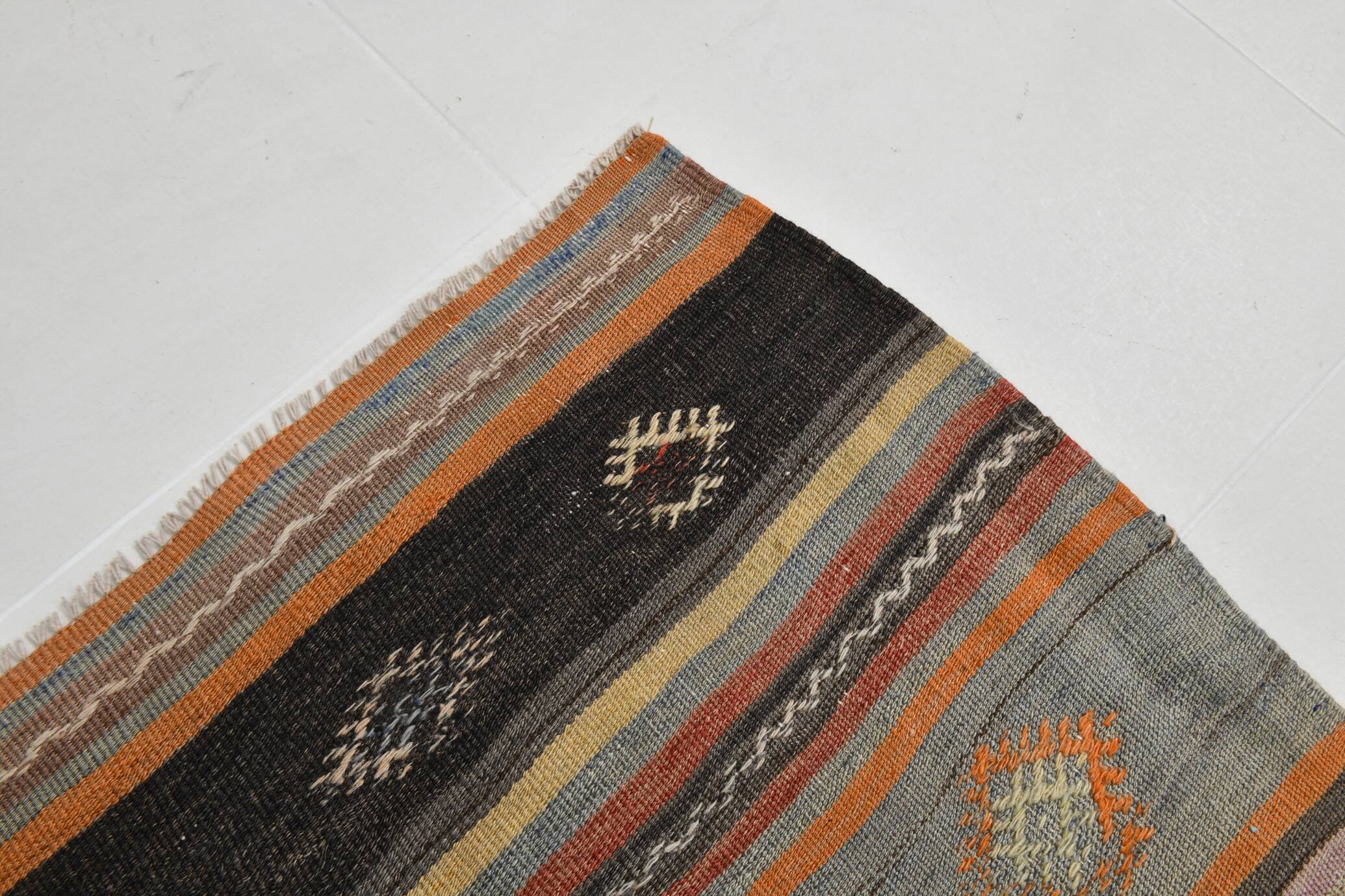 Turkish Anatolian Carpet, Vintage Pattern Rug, 163x259 Cm