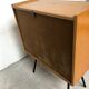 Vitrine petit meuble bois blond vintage années 60