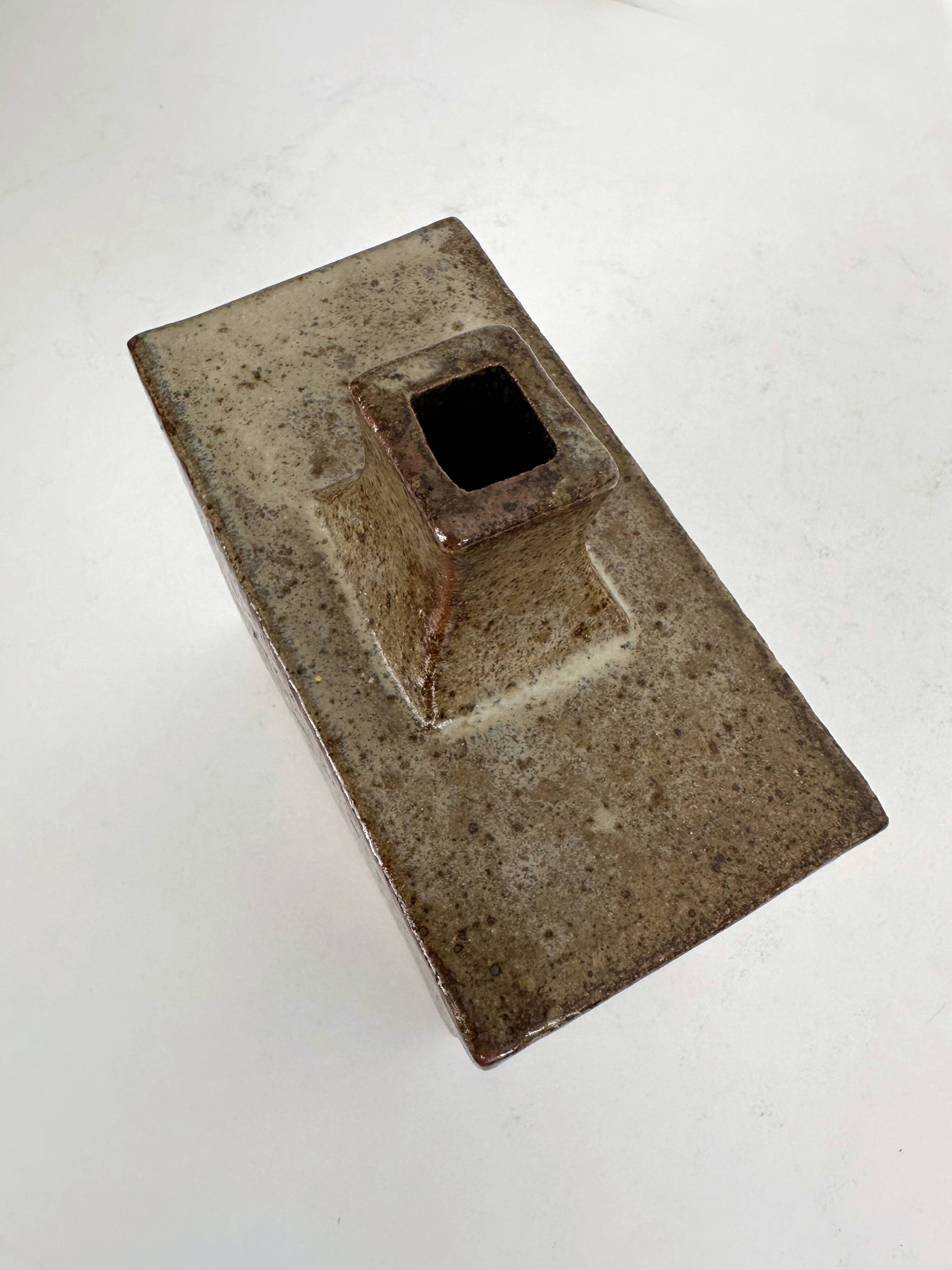 Sculptural stoneware vase in the style of Tatsuzo Shimaoka, Denmark, 1970.