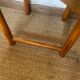 Vintage wooden chair with cream white corduroy seat