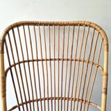 Rattan high back chair with white frame for Rohé Noordwolde, The Netherlands 1960's