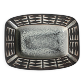 Danish Studio Geometric Charcoal Bowl From Frank Keramik, 1960s