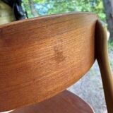 5 beech and teak chairs - Denmark 50s/60s