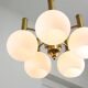 Mid-century Italian Brass and Opaline Chandelier