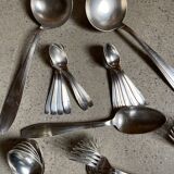 Silver metal cutlery art deco 63 pieces