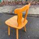4 rounded Scandinavian dining chairs in solid pine from the 1980s.