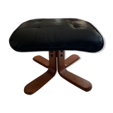 Footrest 80s skaï and wood