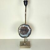 Chrome and Brazilian amethyst lamp base