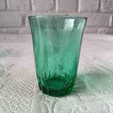 6 verres 12 cl rétro verre vert émeraude france, petits verres vintage