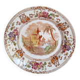 Plat de service ou assiette creuse en faïence de Longwy ," Cyprus"
