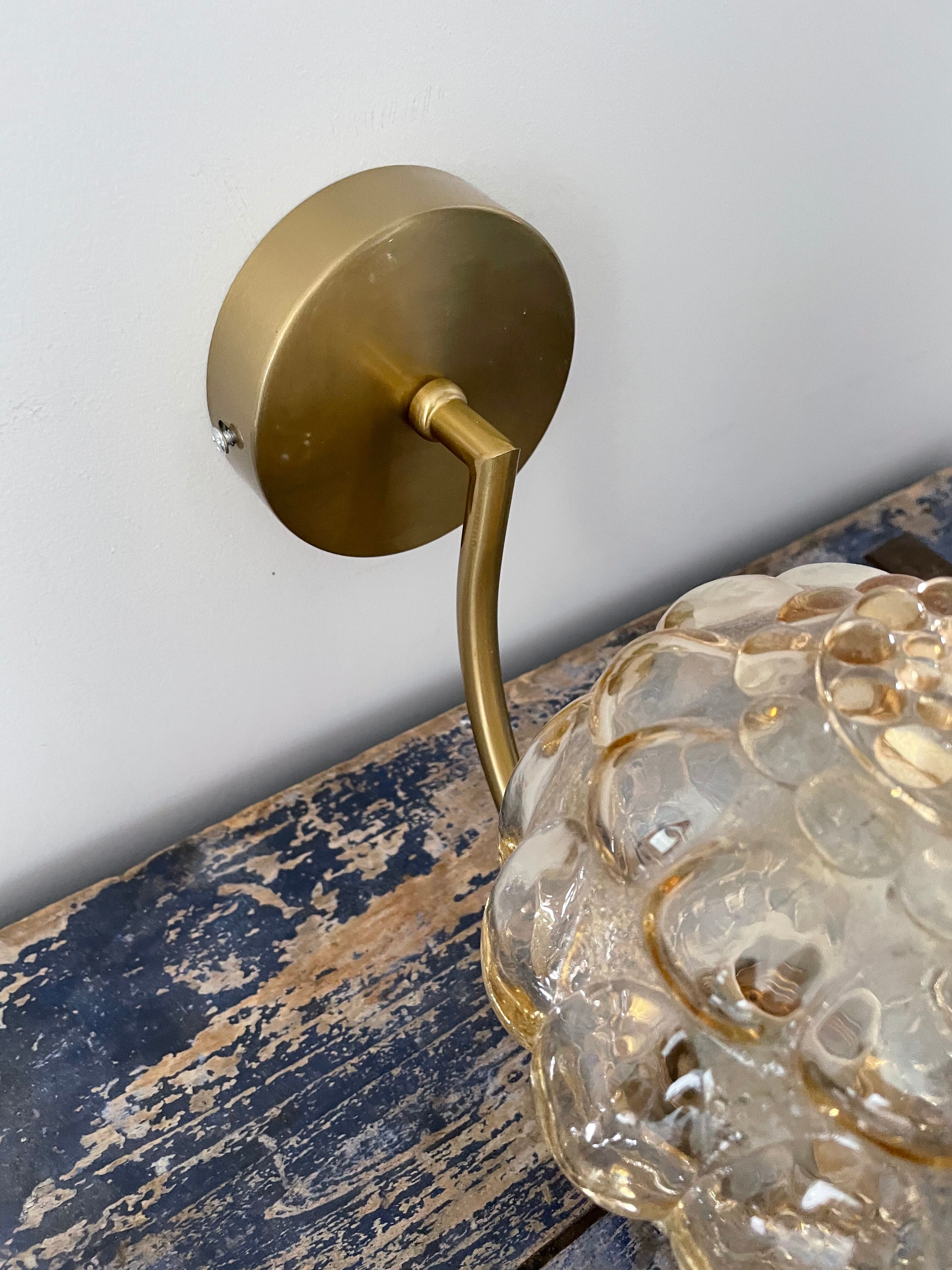 Vintage chiseled glass wall lamp