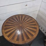 Bouillotte table in marquetry, signed Pagny Fils, Paris, early 20th century