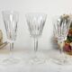 6 French chiseled crystal red wine glasses