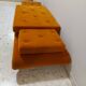 Canapé, banquette art déco, velours orange