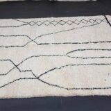 Decorated white Berber carpet 200cmx300cm