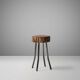 Mid‑Century Rustic French Tree Trunk Stool, France 1940s