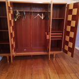 Vintage 1950s 4-door wardrobe