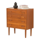 Petite commode en teck à 4 tiroirs, Danemark, années 1960