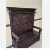 Antique impressive Neo-Gothic chest bench