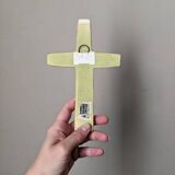 Jeanne Leveque ceramic crucifix, religious cross, wall decoration