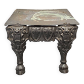 Antique English Victorian cast iron and copper Table, from around 1850