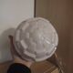 Cubical opaline rose Art Deco lamp on a stem