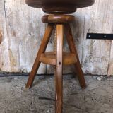 Vintage light wood tripod screw painter's stool