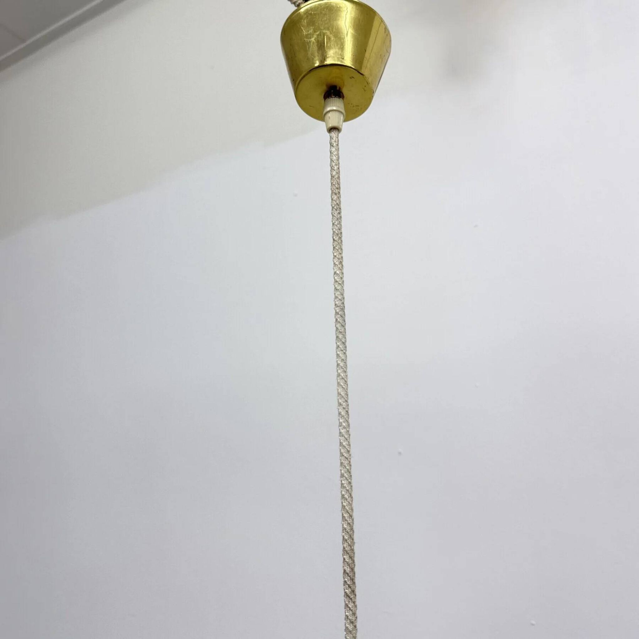 Brass & acrylic ball hanging lamp pendant by Emil Stejnar, 1950s