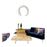 Mid Century Modern Style Large French Wall Mounted Round Convex Silver Mirror