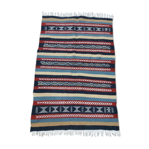 Tapis kilim multicolore fait main en pure laine