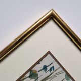 Framed gouache signed Marie Lys Ameil, circa 1960