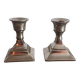 Pair of silver metal candlesticks