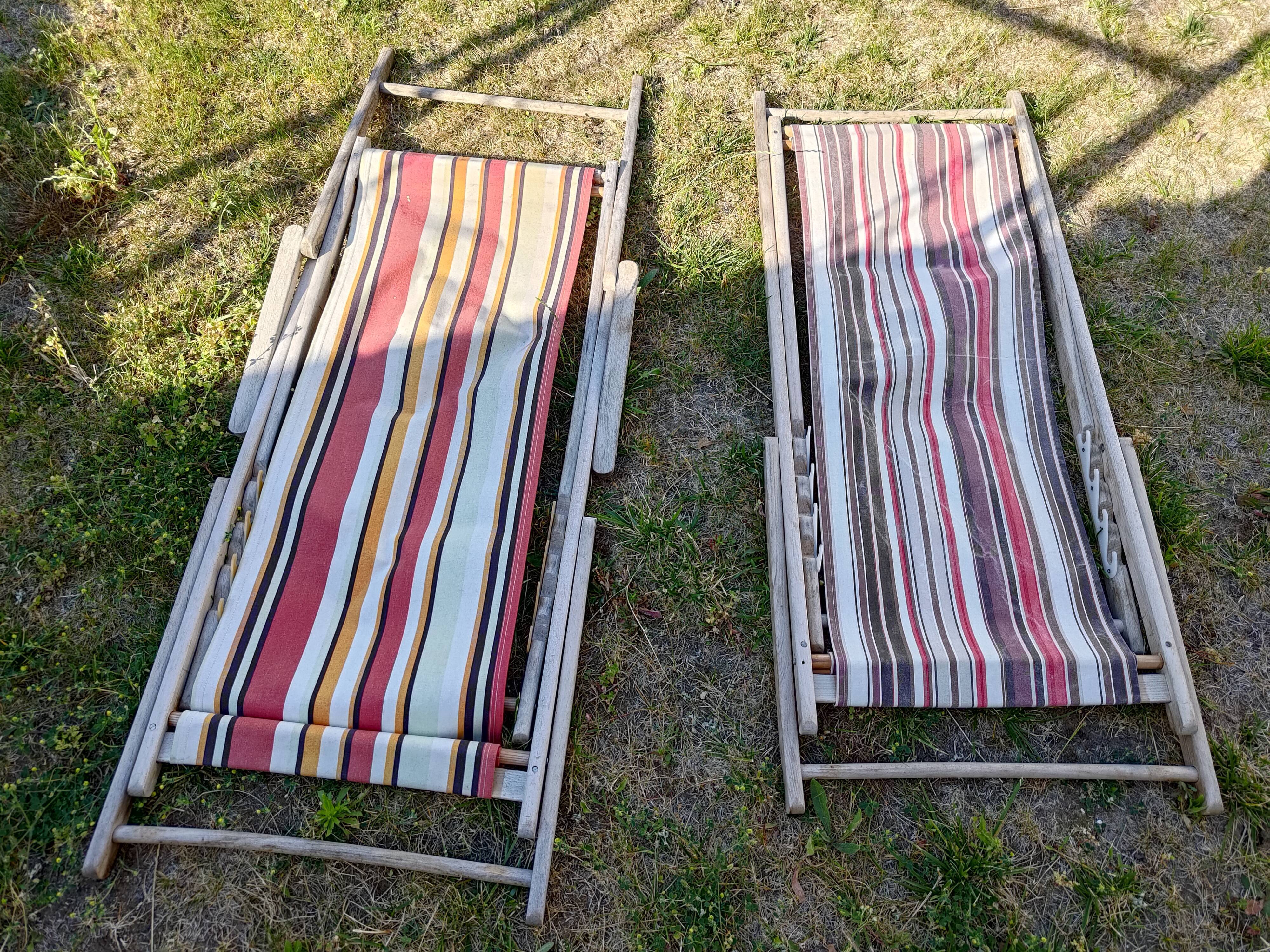 Pair of vintage sunbeds