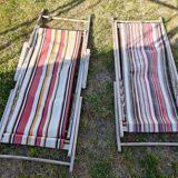 Pair of vintage sunbeds