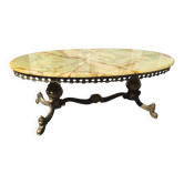 Table basse en marbre et laiton