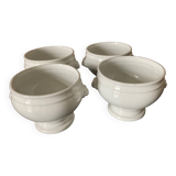 Set of 4 white porcelain lion head tureens