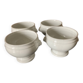 Lot 4 soupières porcelaine blanche tête de lion