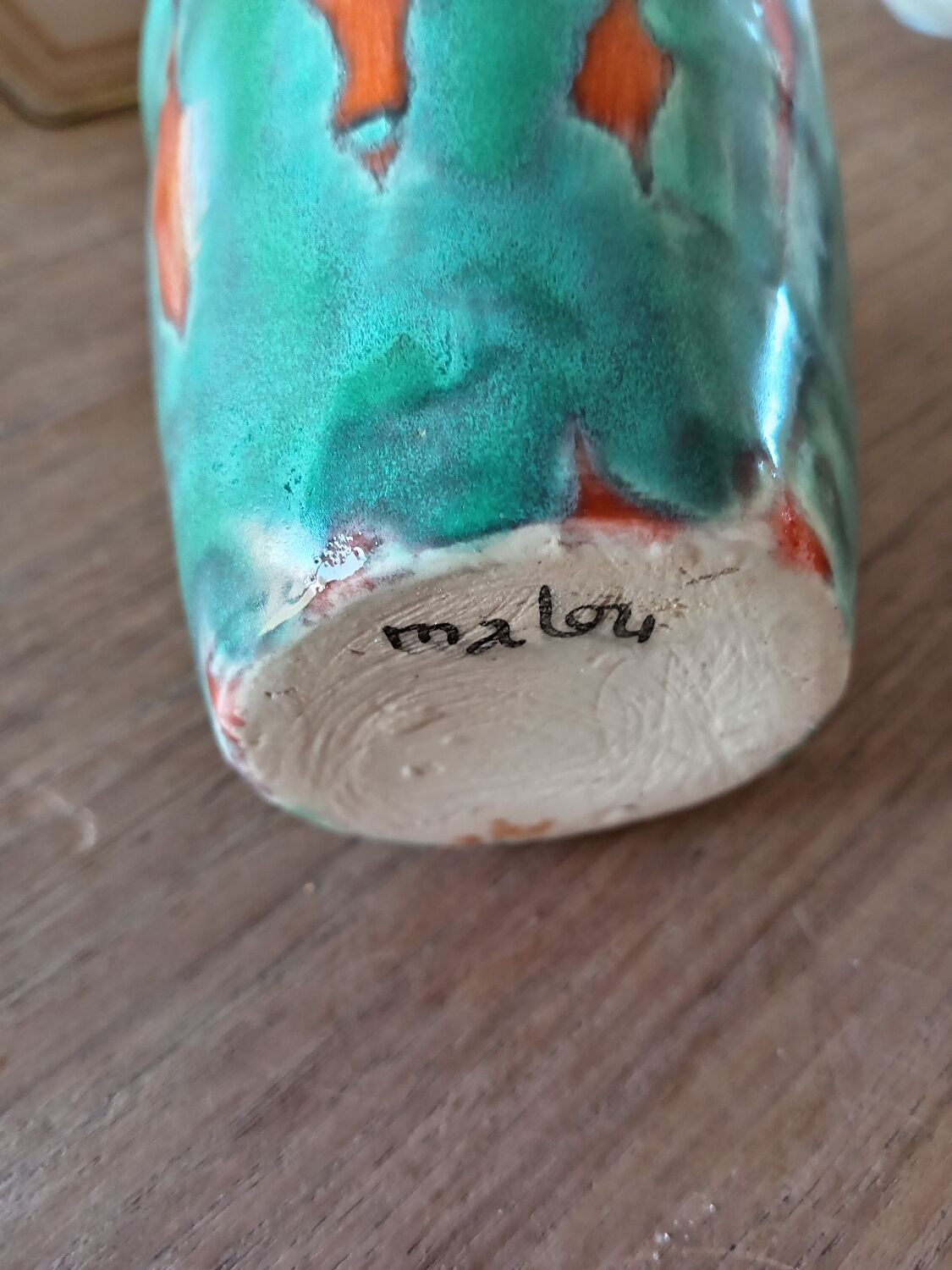 Vase Vallauris signed Malou