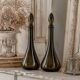 Pair of vintage tinted glass carafes – elegant silhouette – May spirit