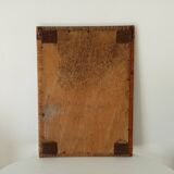 Miroir rectangulaire vintage en rotin tressé et bambou années 60/70