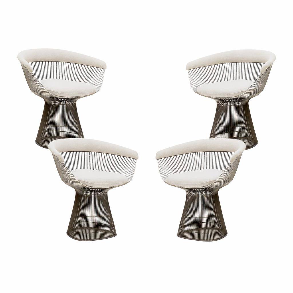 Set of Four Chairs Designed By Warren Platner With Steel structure, 1960's