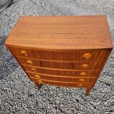 Scandinavian curved teak commode, Kai Kristiansen, 1960