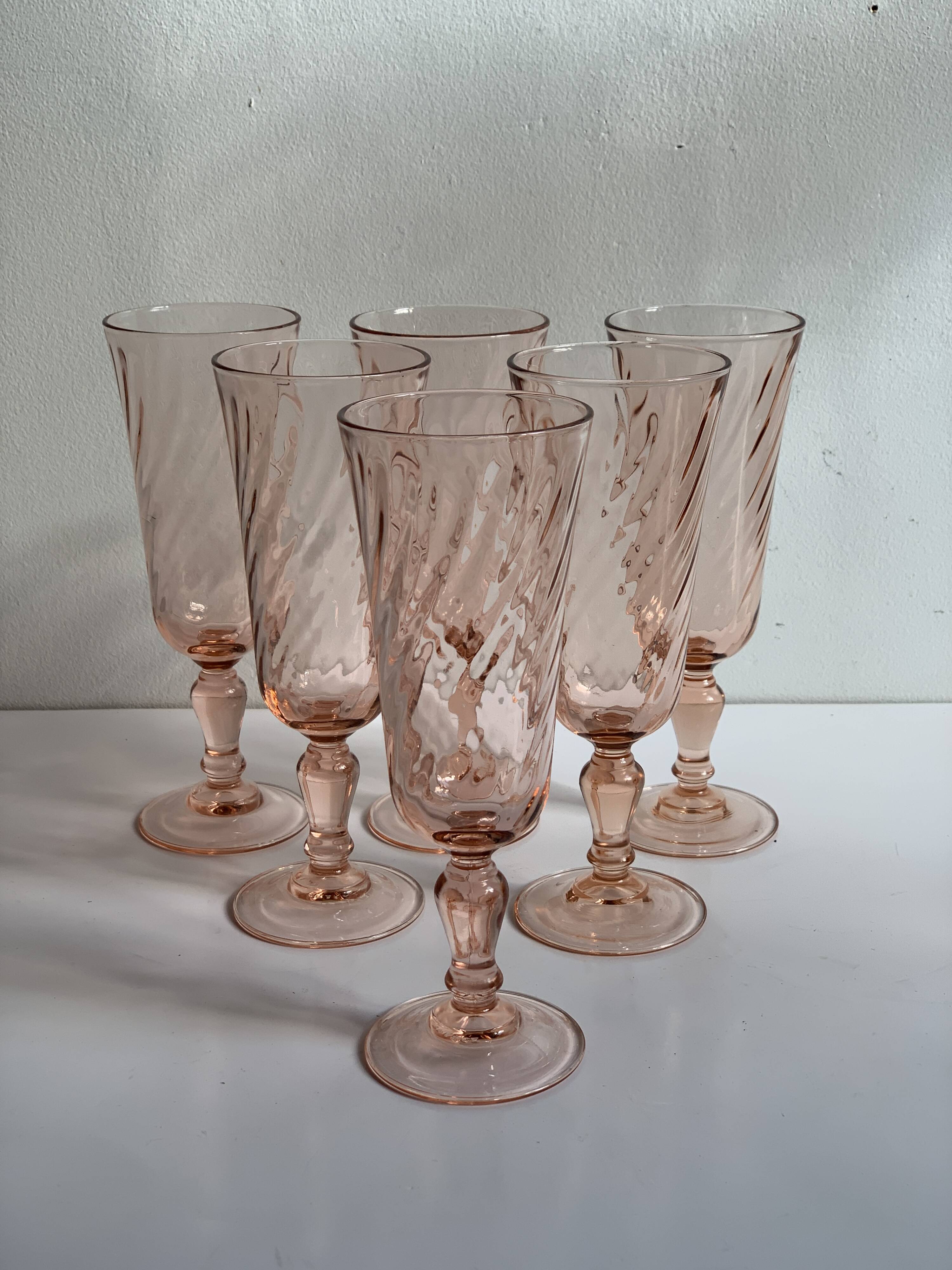 Vintage rose flutes