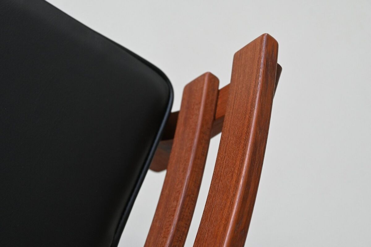 Erik Buch set of three bar stools in teak Dyrlund Denmark 1960