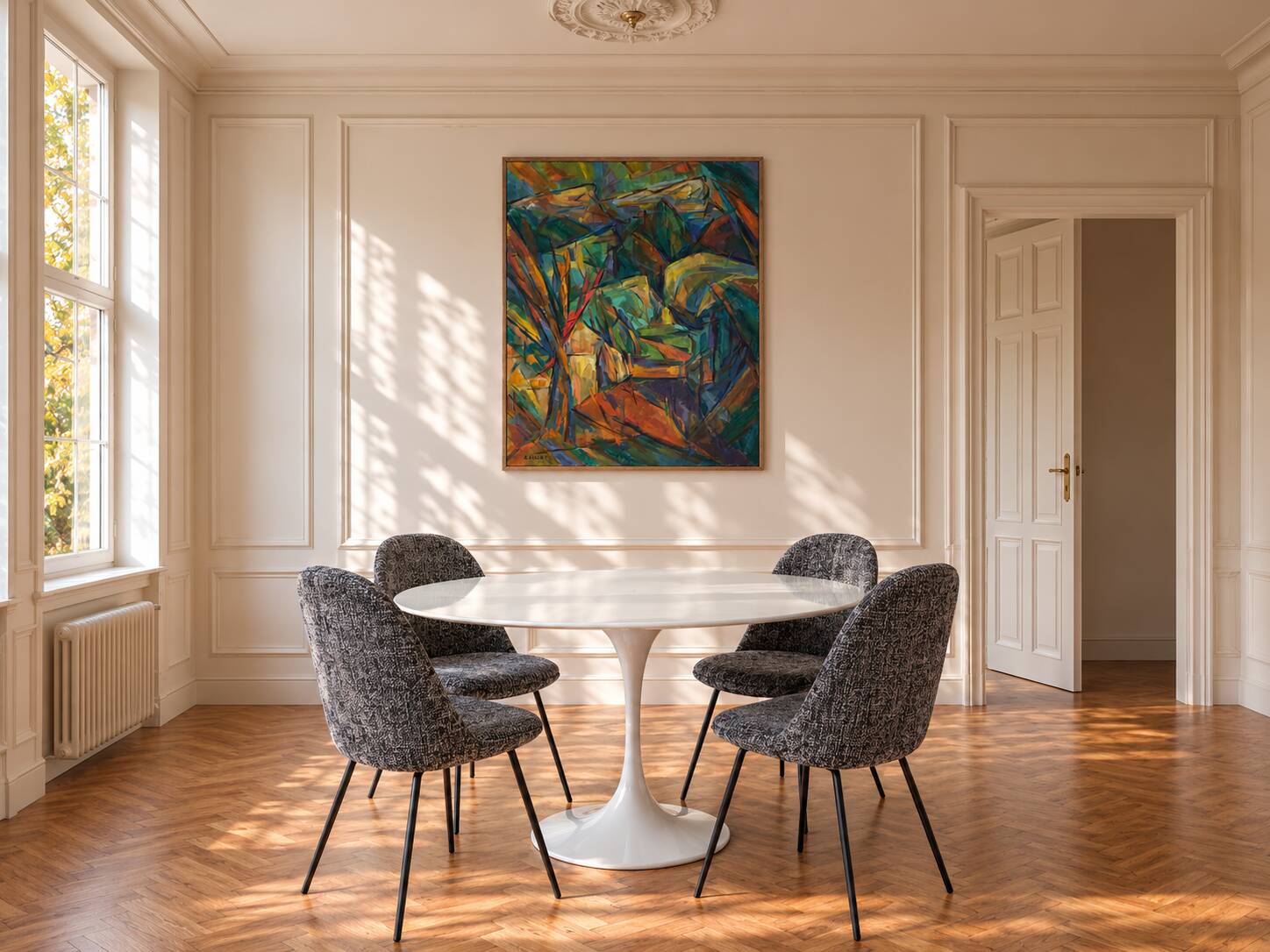 Table Tulip en marbre de Carrare vintage - Knoll