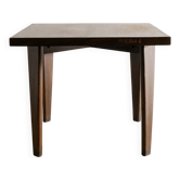 French Mid Century Squared Dining Café Table by Pierre Jeanenret, 1950s