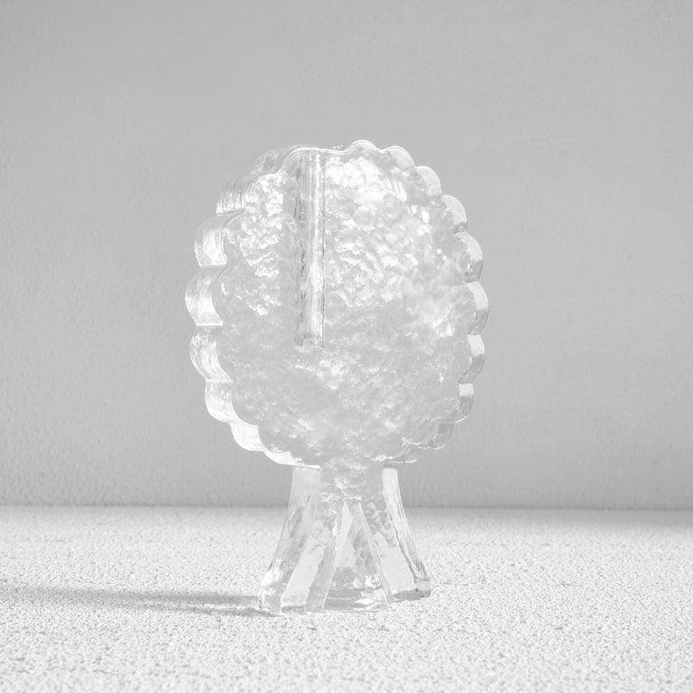 Tree-shaped soliflore vase in solid glass mid-century