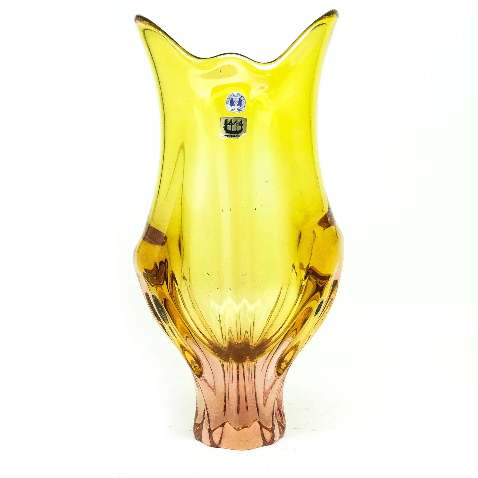 Mid-century modern vase, glass, designed by J. Hospodka, Czechoslovakia, 1960s