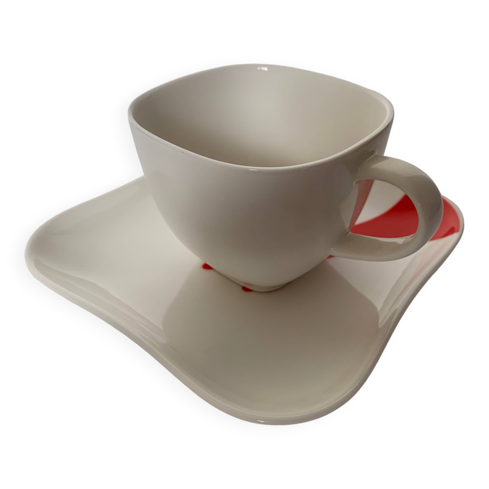 Tasse et soucoupe décor " vivo happy hand cherry"