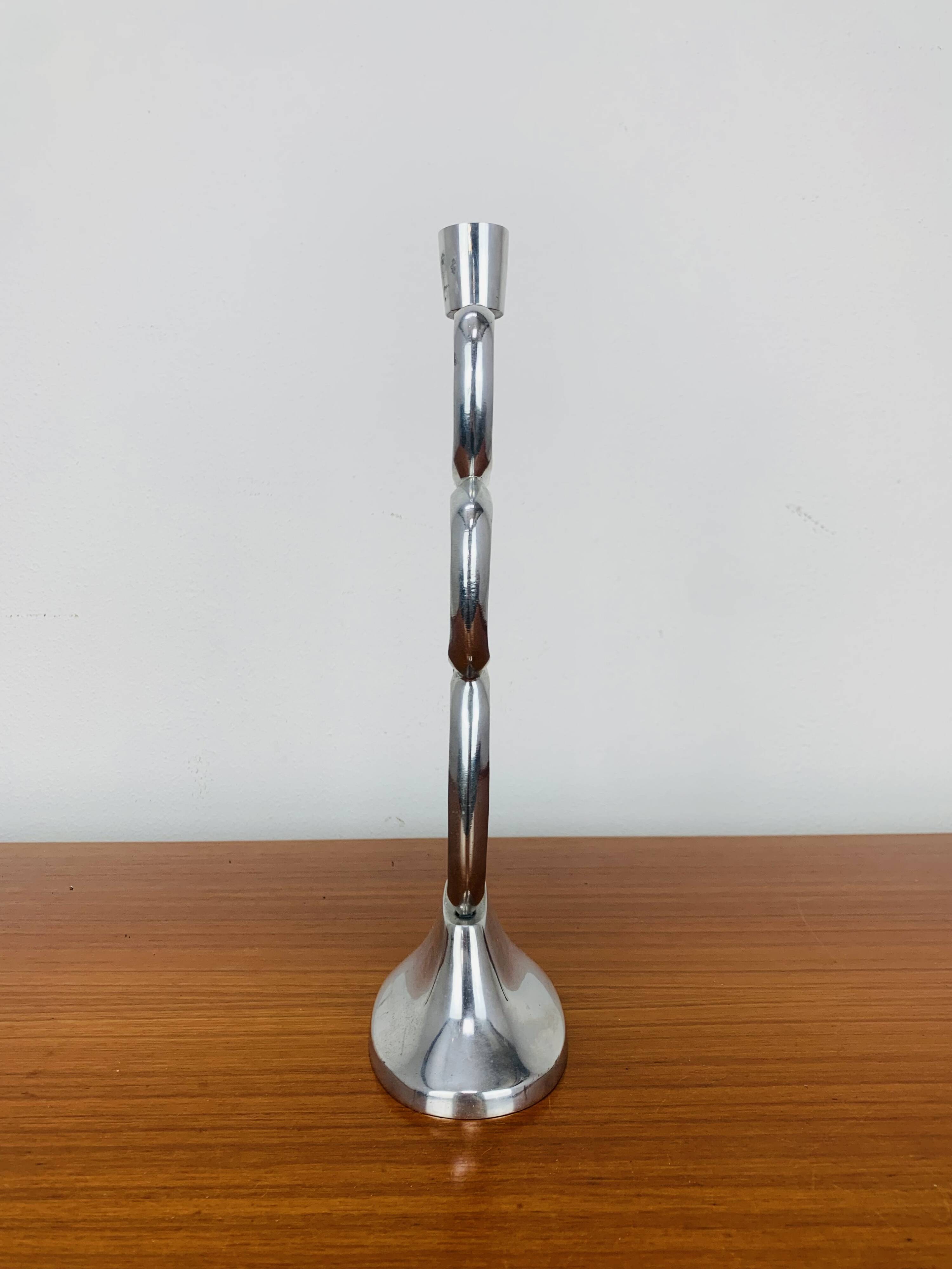 Matthew Hilton style aluminum circle candle holder, vintage design